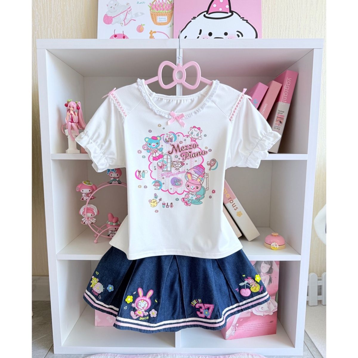 Embroidery On Shirt - Japanese Sweet Skirt Sets Summer New