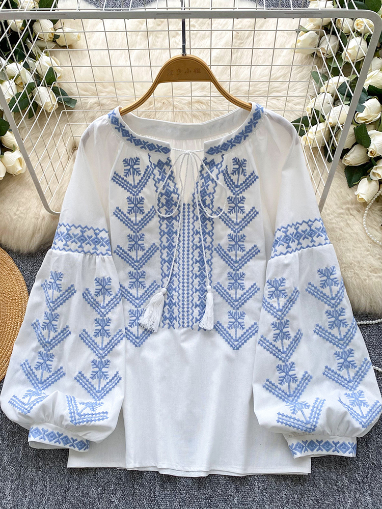 Embroidery On Shirt - Women Blouse Embroidery Autumn Long Sleeve