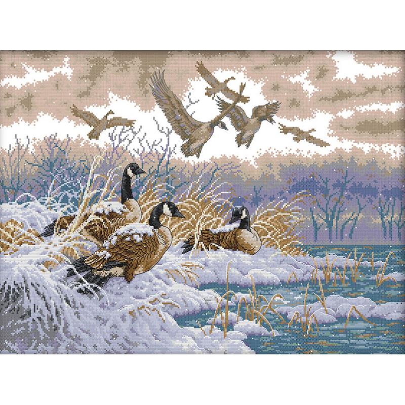 Embroidery Kurta Men - Winter Birds NKF Animal Patterns Cross
