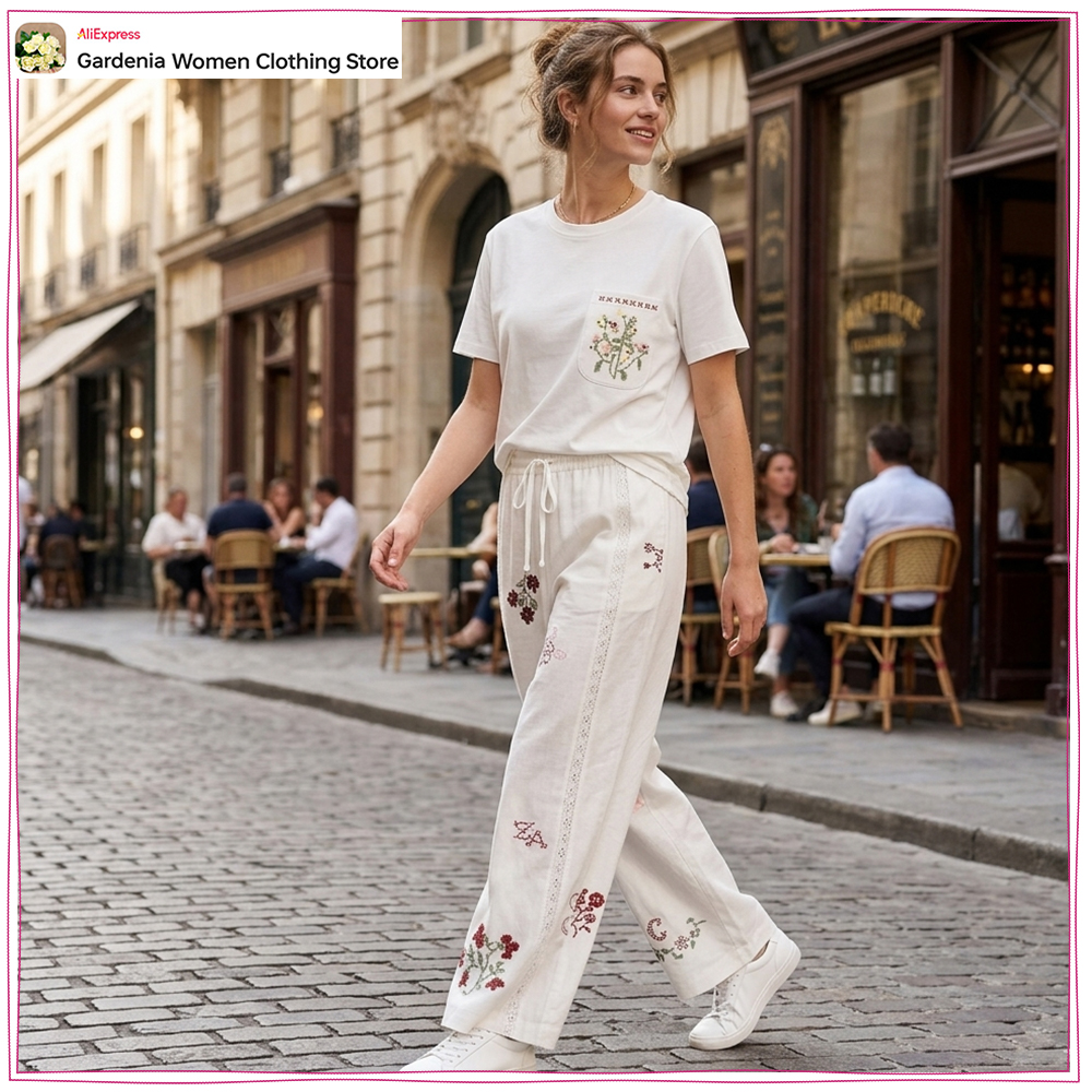Embroidery On Shirt - Stylish Embroidered Pant Sets for Women