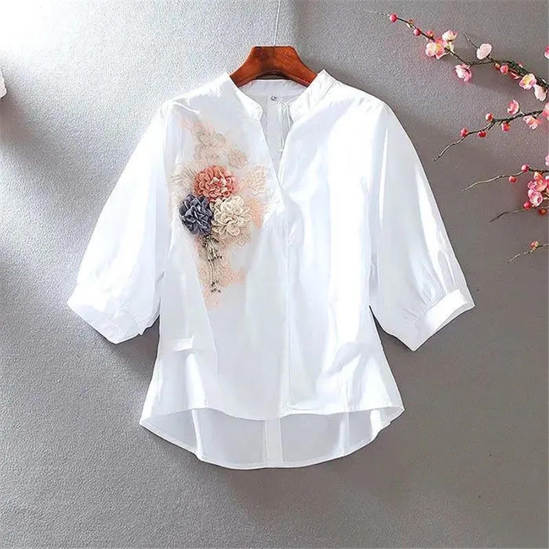 Embroidery On Shirt - 2023 Spring Summer New Embroidery Top