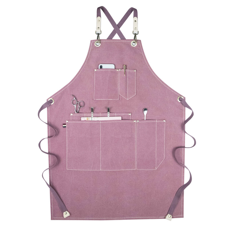 Embroidery Apron - Apron Factory Sale Pink Unisex Workwear