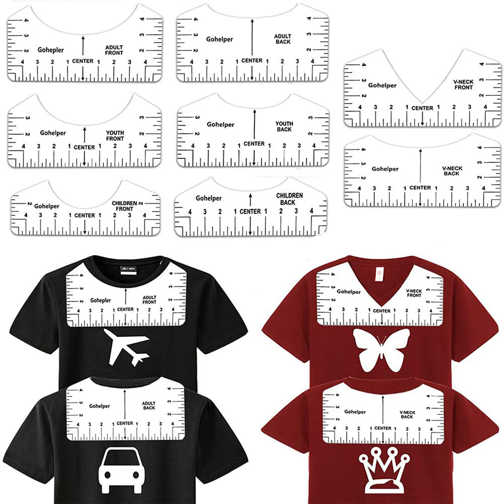 Embroidery Hub - 8Pcs T-Shirt Ruler Guide Center Designs