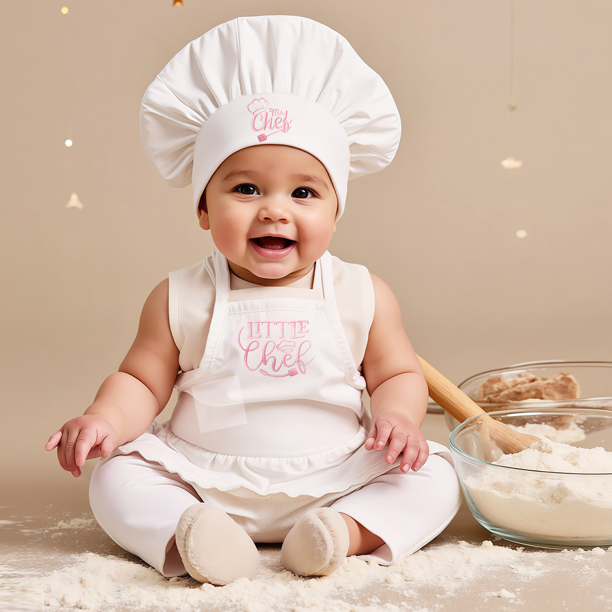 Embroidery Apron - Ylsteed 2Pcs Set Newborn Girl Chef