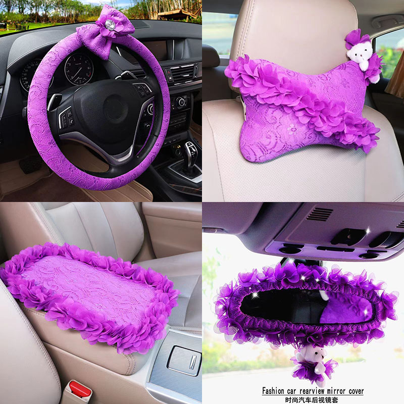 Embroidery Hub - Car Steering Wheel Covers Trendy Rose