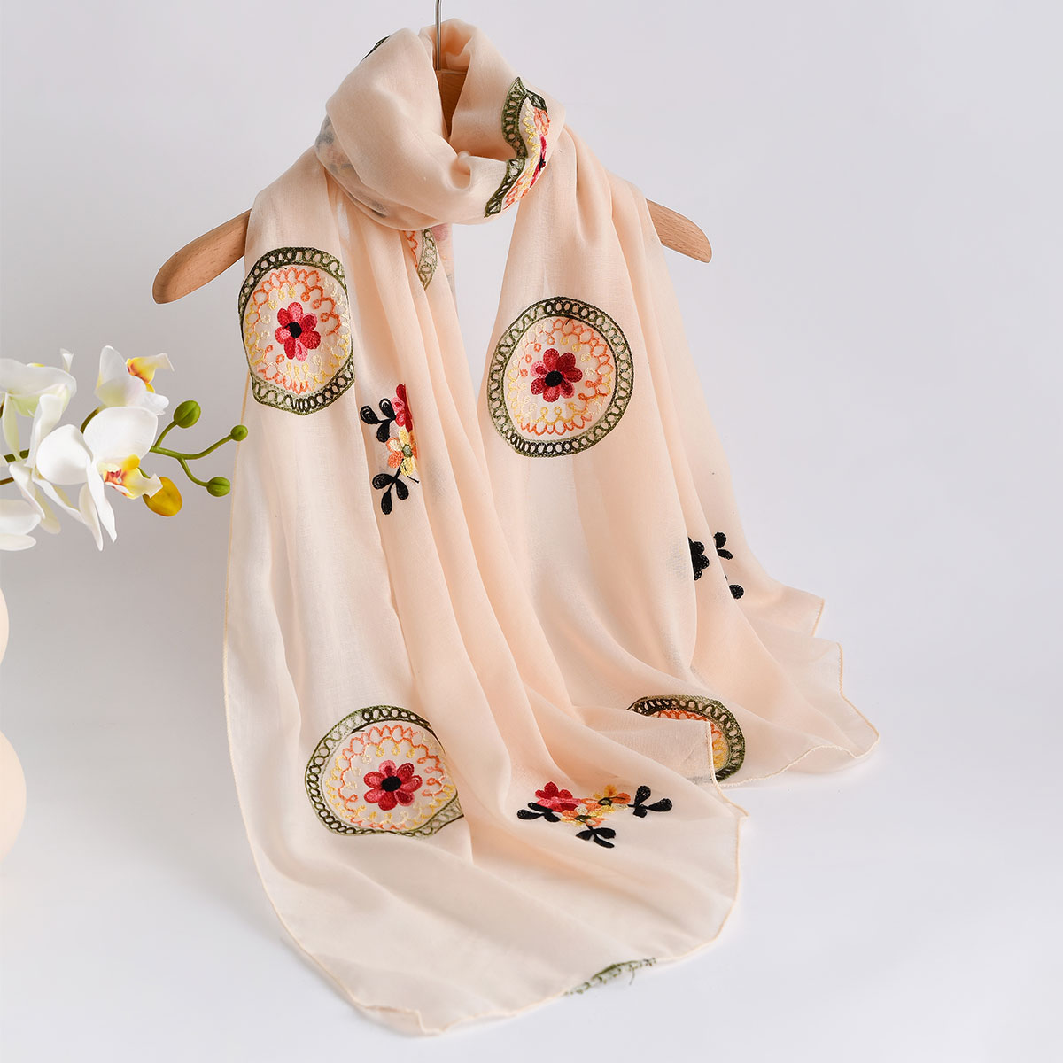 Summer New Lightweight Breatha - Embroidery Shawl ulasan dan harga