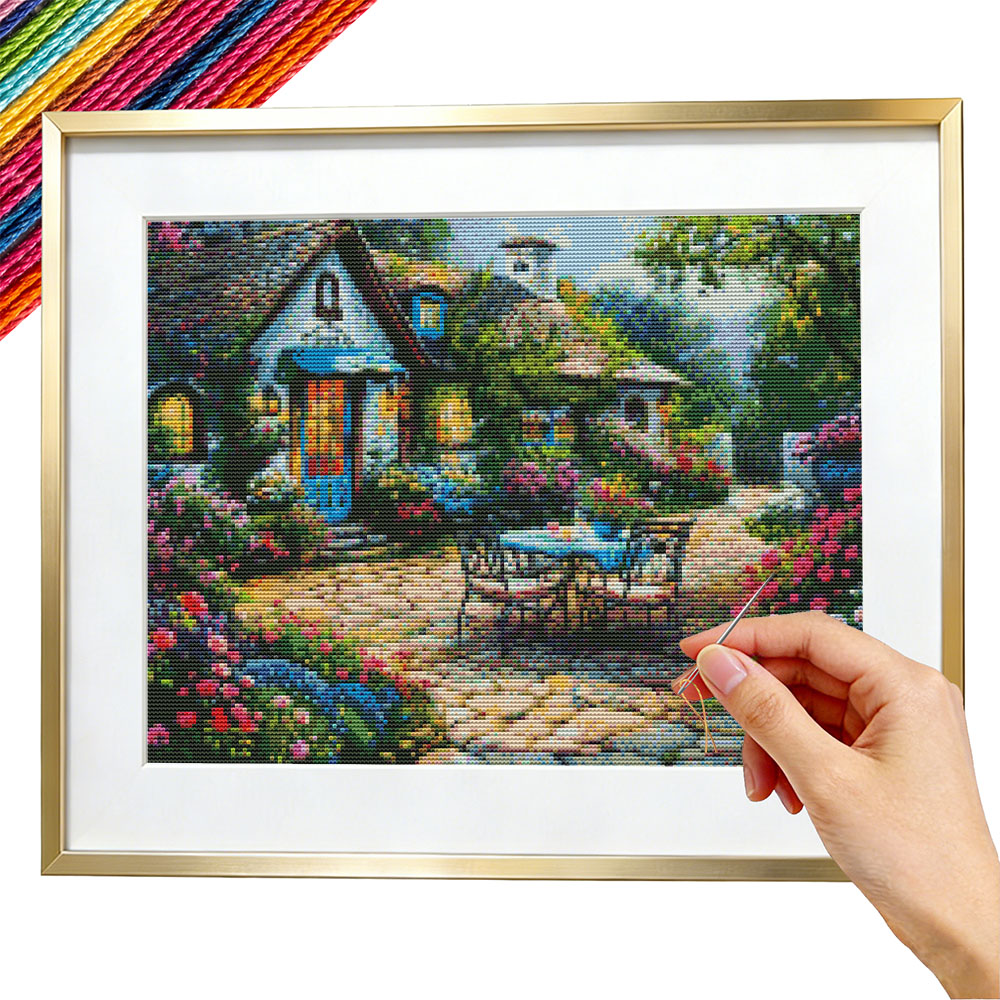 Garden Cross Stitch Kits Embro - Embroidery Guide Paper ulasan dan harga