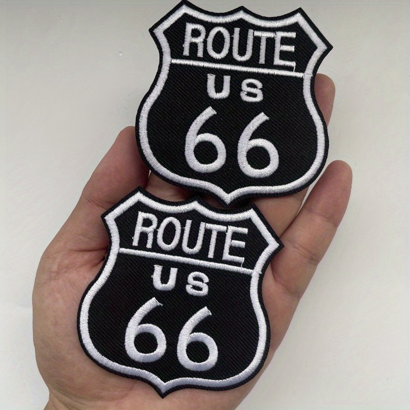 Route 66 Embroidery Patch - 2  - Embroidery Premium ulasan dan harga