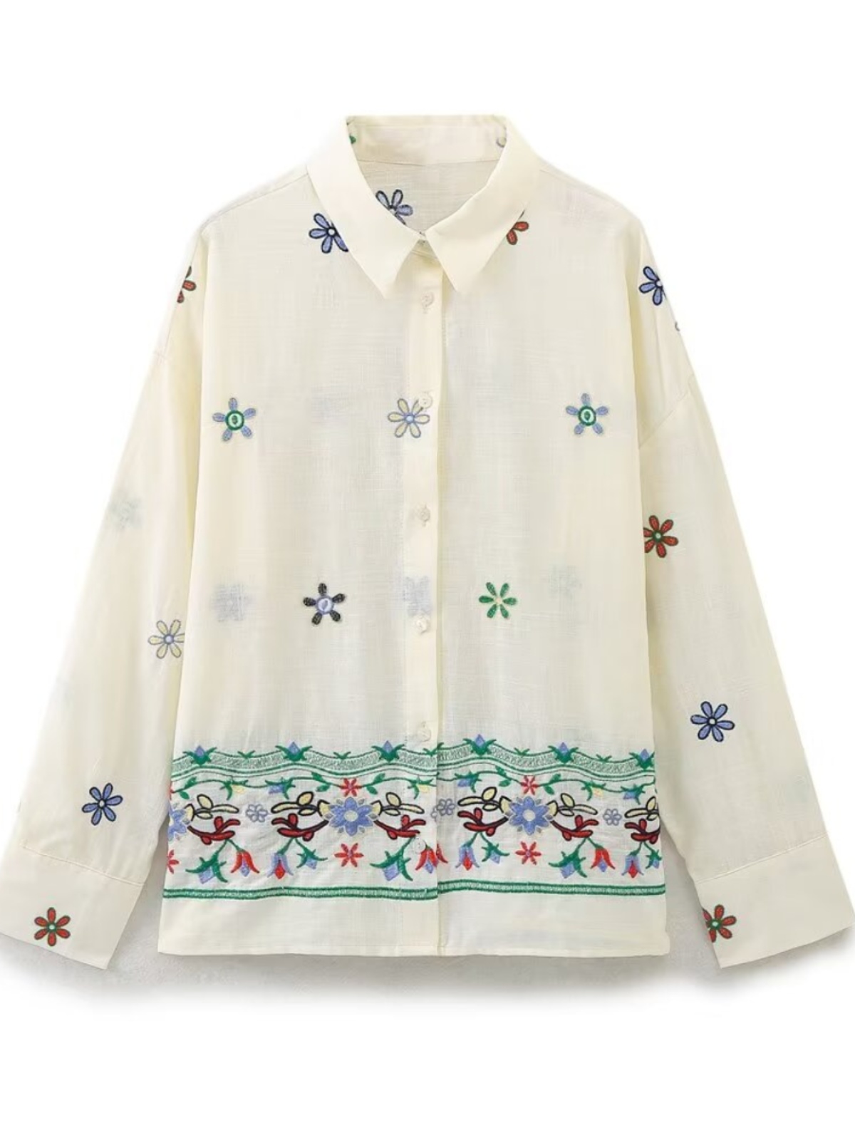 WMXZ Summer Loose Shirt Floral - Embroidery Premium ulasan dan harga