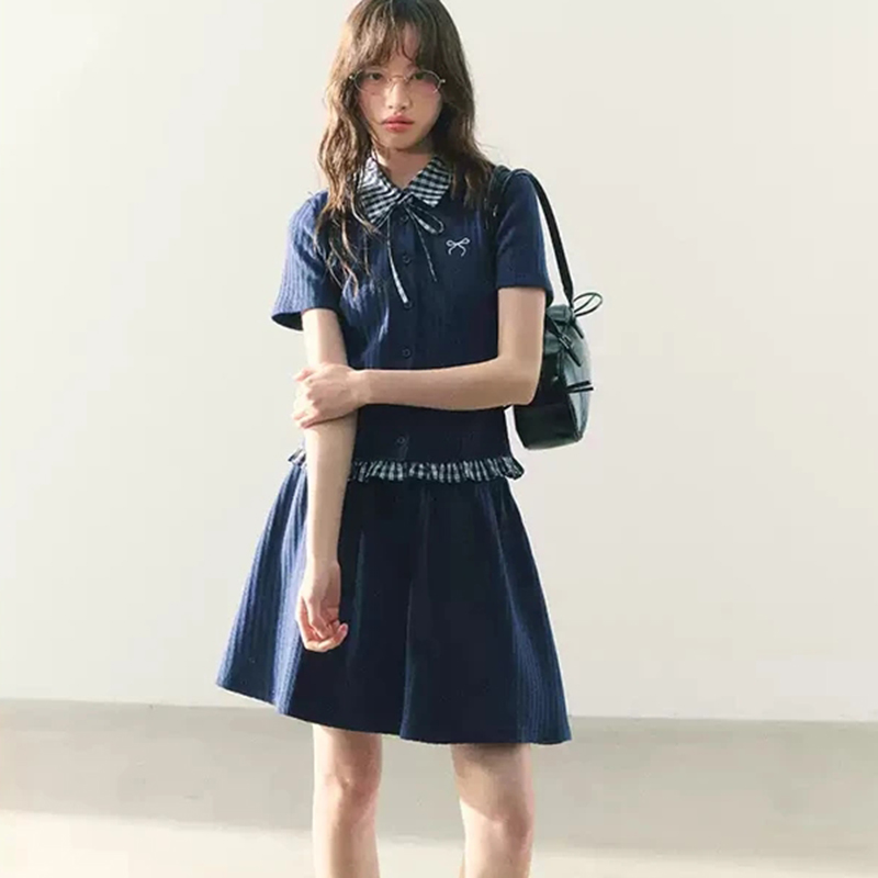 Summer Knitted Preppy Style Tw - Embroidery On Shirt ulasan dan harga