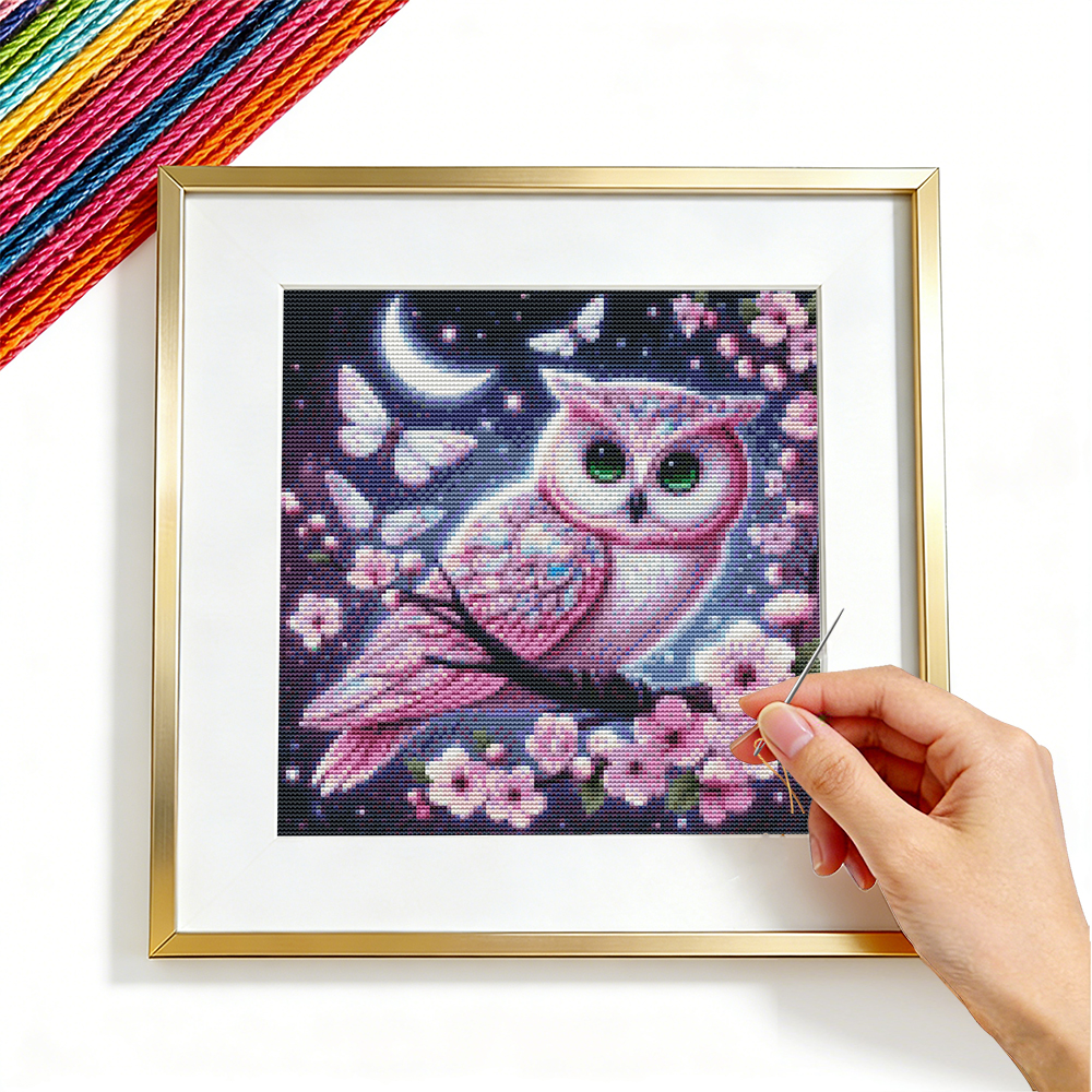 Cross Embroidery Kits Owl Anim - Embroidery Guide Paper ulasan dan harga
