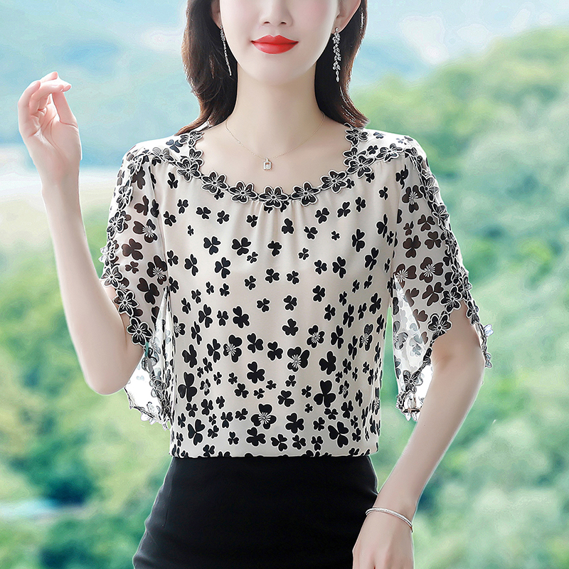 M-4XL Flying Sleeve Embroidere - Embroidery On Shirt ulasan dan harga