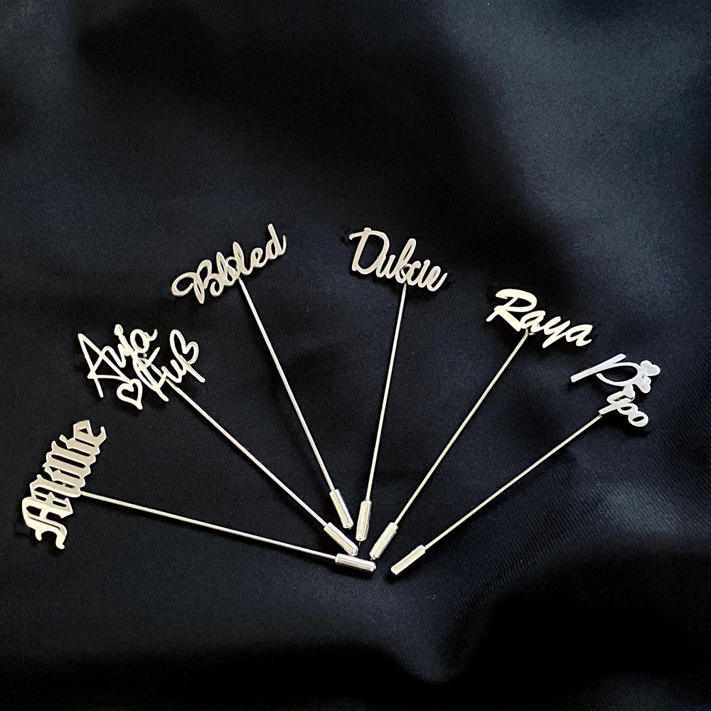 Personalized Men Lapel Pin Cus - Embroidery Names ulasan dan harga