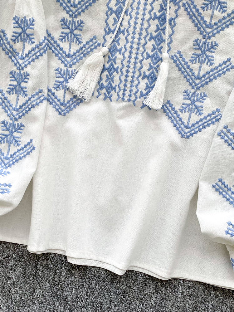 Women Blouse Embroidery Autumn - Embroidery On Shirt ulasan dan harga