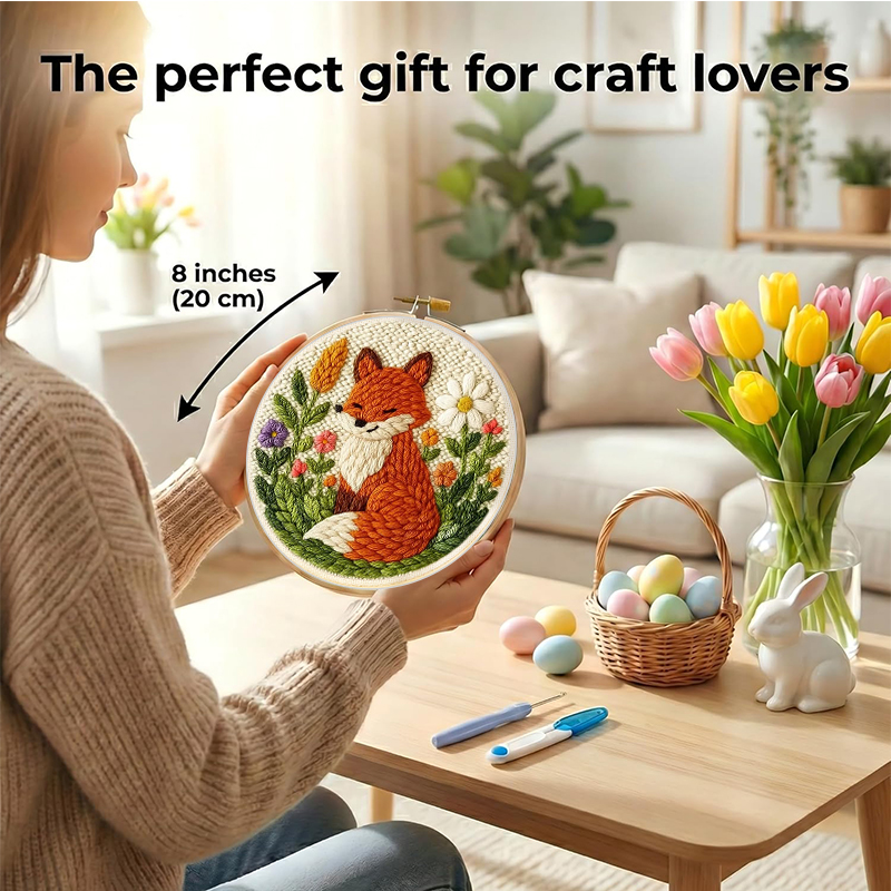 DIY Punch Needle Kits Mushroom - Embroidery Guide Book ulasan dan harga