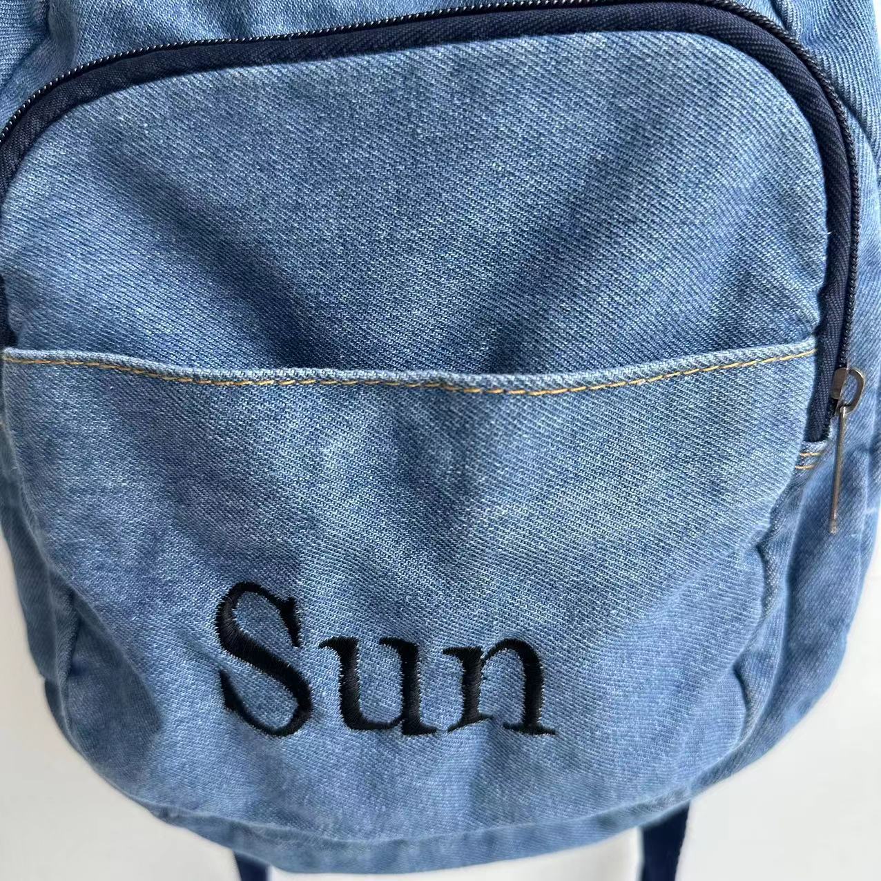Denim Backpack Girls' New Stud - Embroidery Names ulasan dan harga