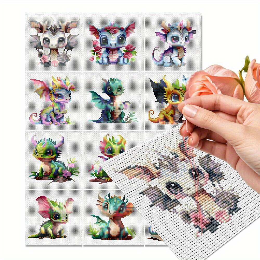 12Pcs Dragon Cross Stitch 11CT - Embroidery Kurta Men ulasan dan harga