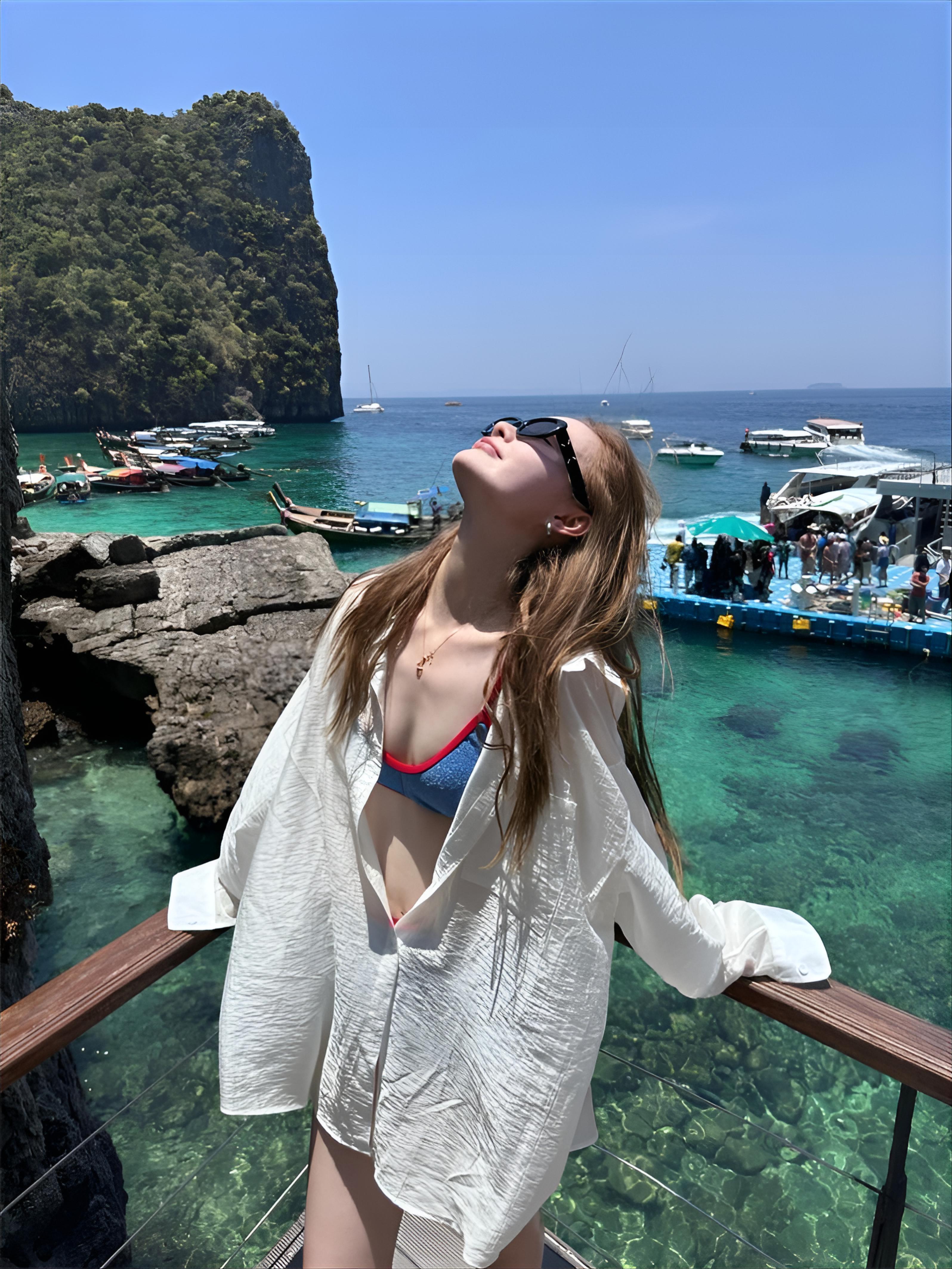 Cover Up For Swimming Women Li - Linen Fabric Natural ulasan dan harga