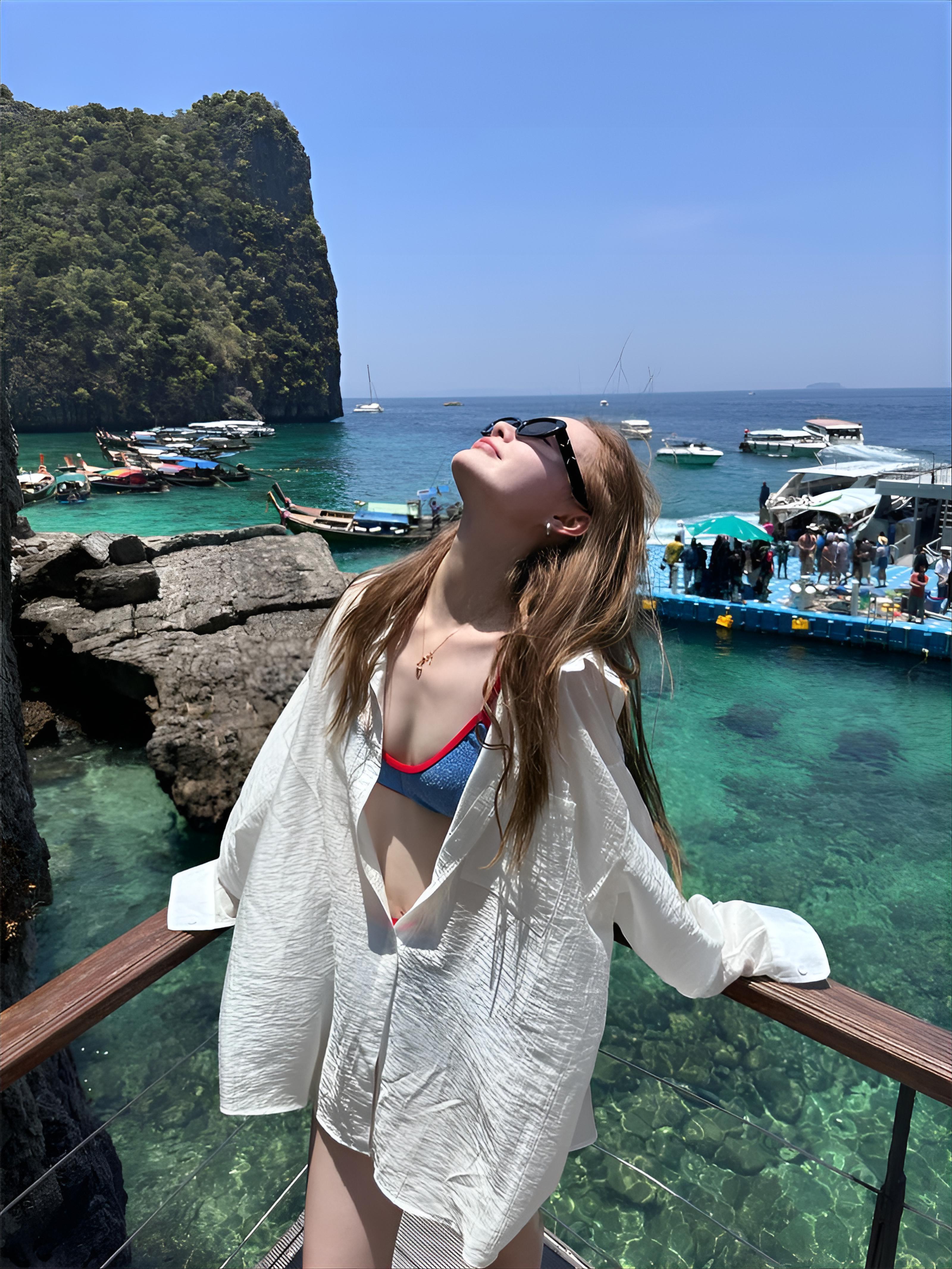 Cover Up For Swimming Women Li - Linen Fabric Natural ulasan dan harga