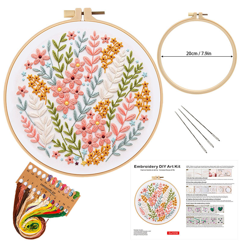 Flower DIY Embroidery Kit for  - Embroidery Guide Paper ulasan dan harga