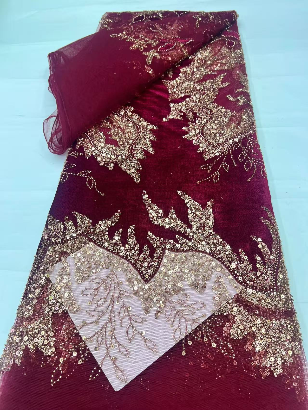 High-Quality African Velvet La - Velvet Fabric Embroidery ulasan dan harga