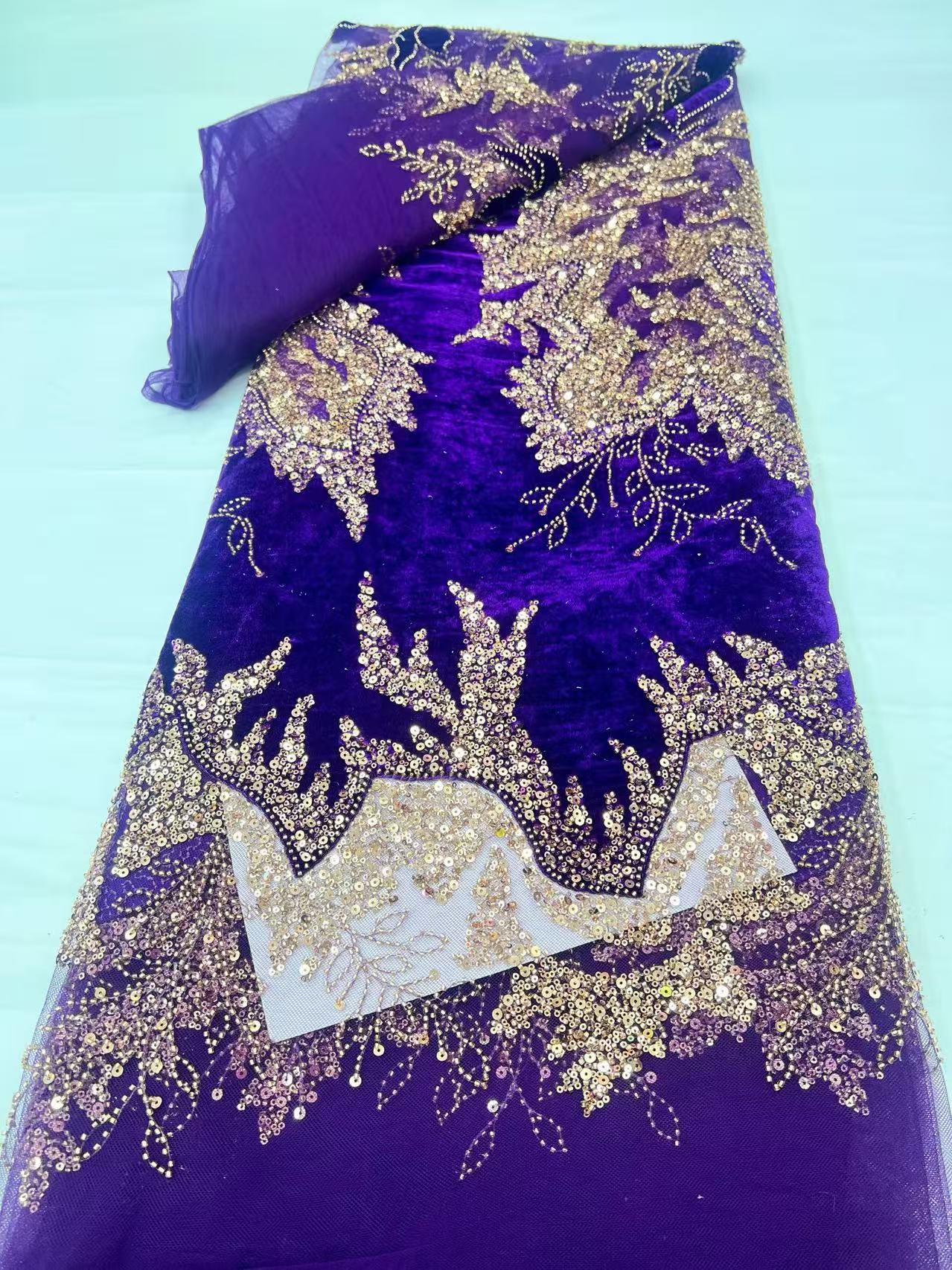 High-Quality African Velvet La - Velvet Fabric Embroidery ulasan dan harga