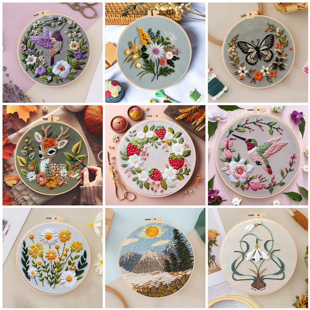 Floral Bird Animal Wreath Desi - Embroidery Guide Book ulasan dan harga