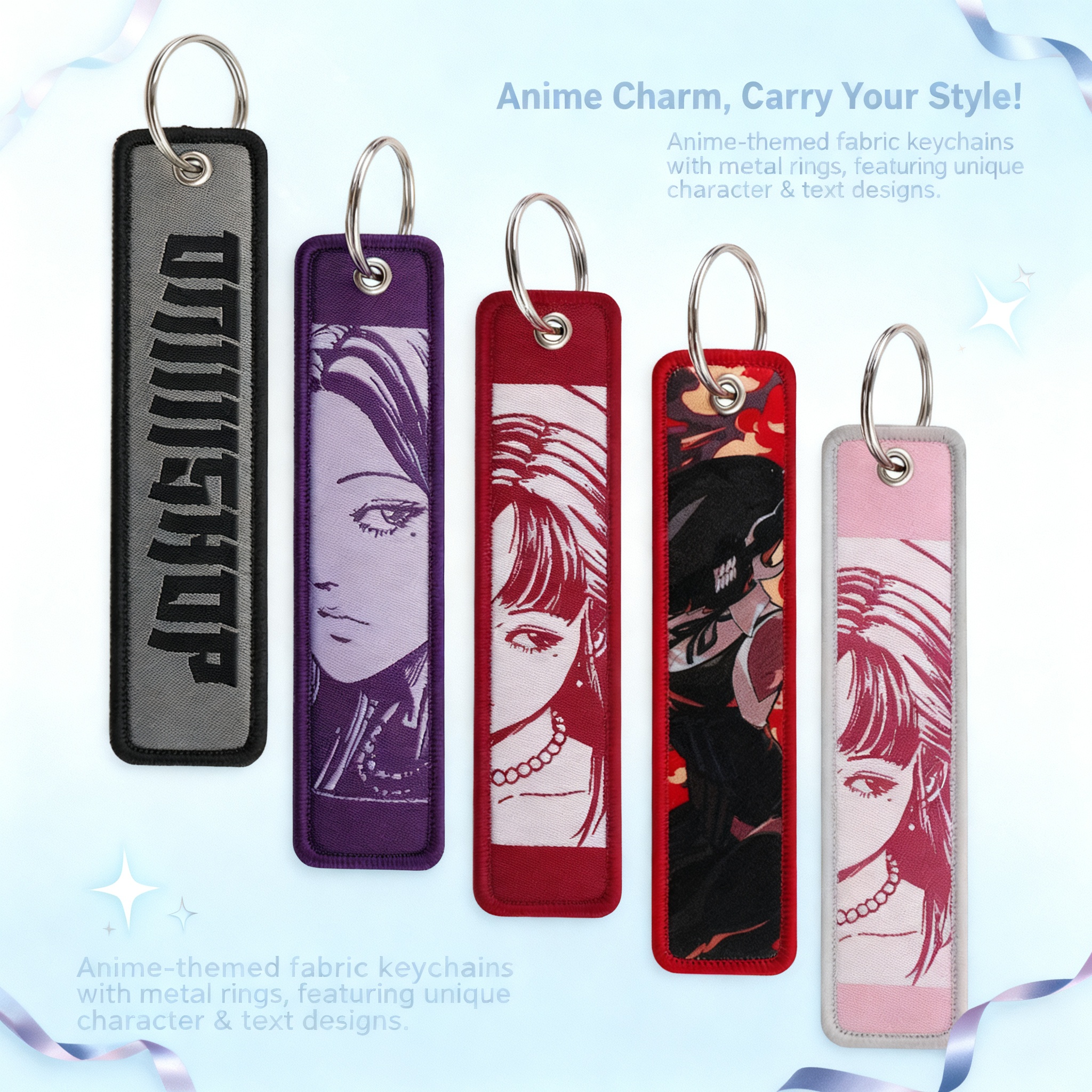 Anime Girls Embroidery Key Fob - Embroidery Gift ulasan dan harga