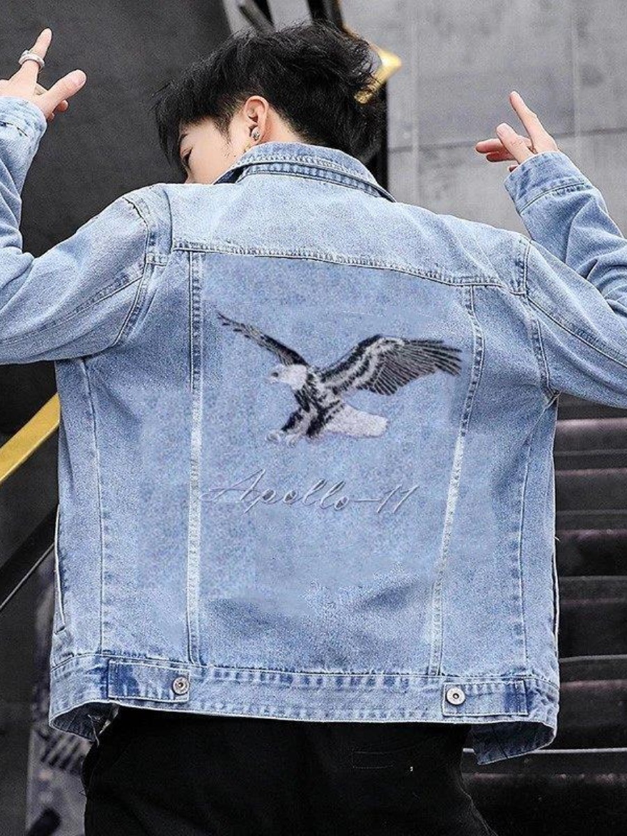 New 2026 Men's Denim Jacket Sp - Embroidery Jacket Jeans ulasan dan harga