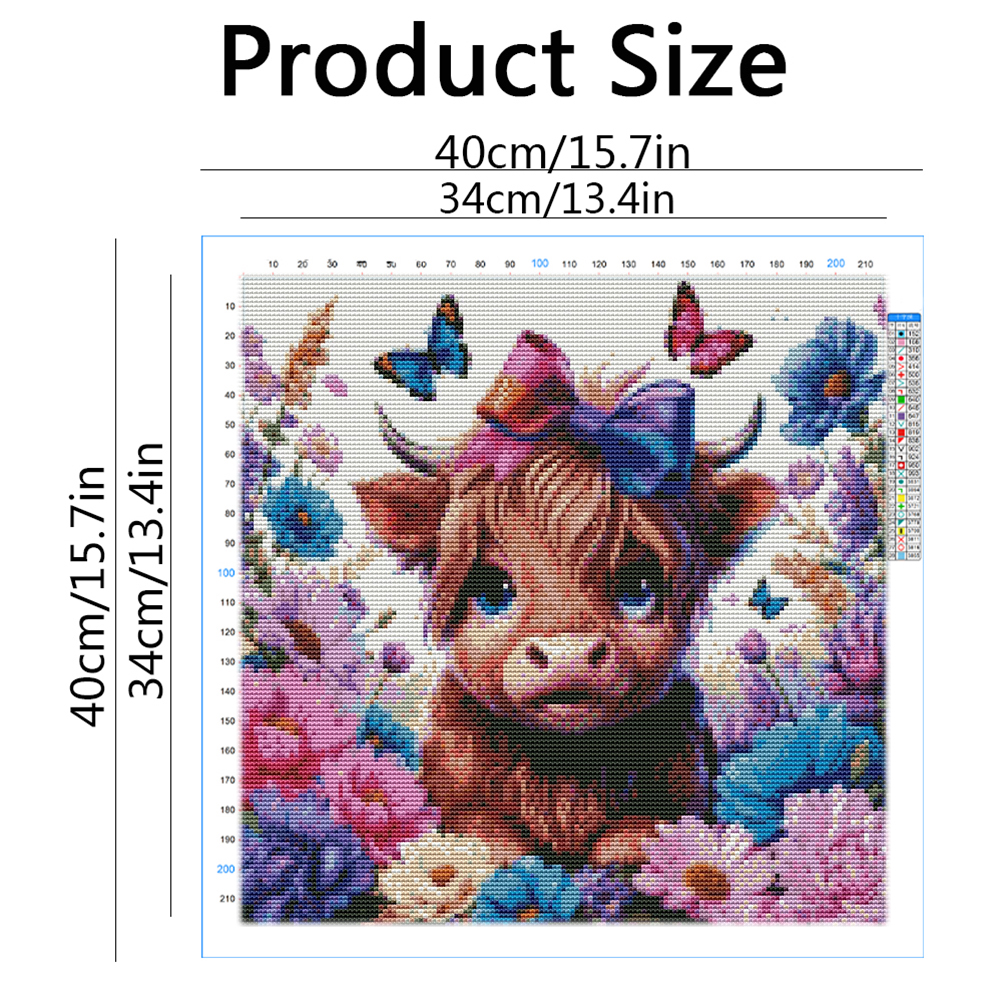 Cross Point Embroidery Kit Cow - Embroidery Guide Paper ulasan dan harga