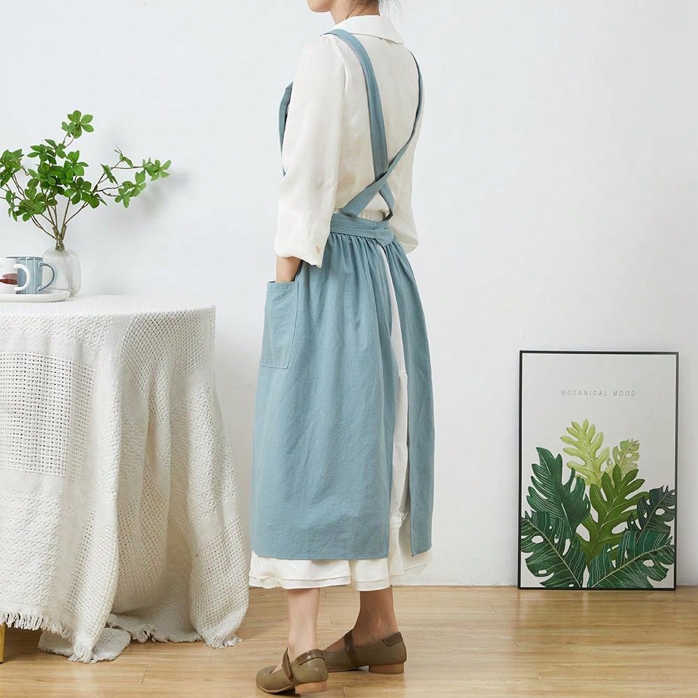 Brief Nordic Wind Pleated Skir - Embroidery Apron ulasan dan harga