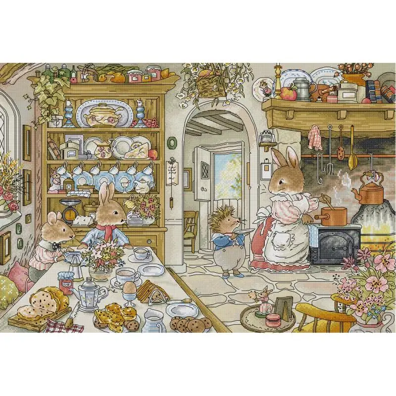 Rabbit's Kitchen Cartoon Anima - Embroidery Kurta Men ulasan dan harga