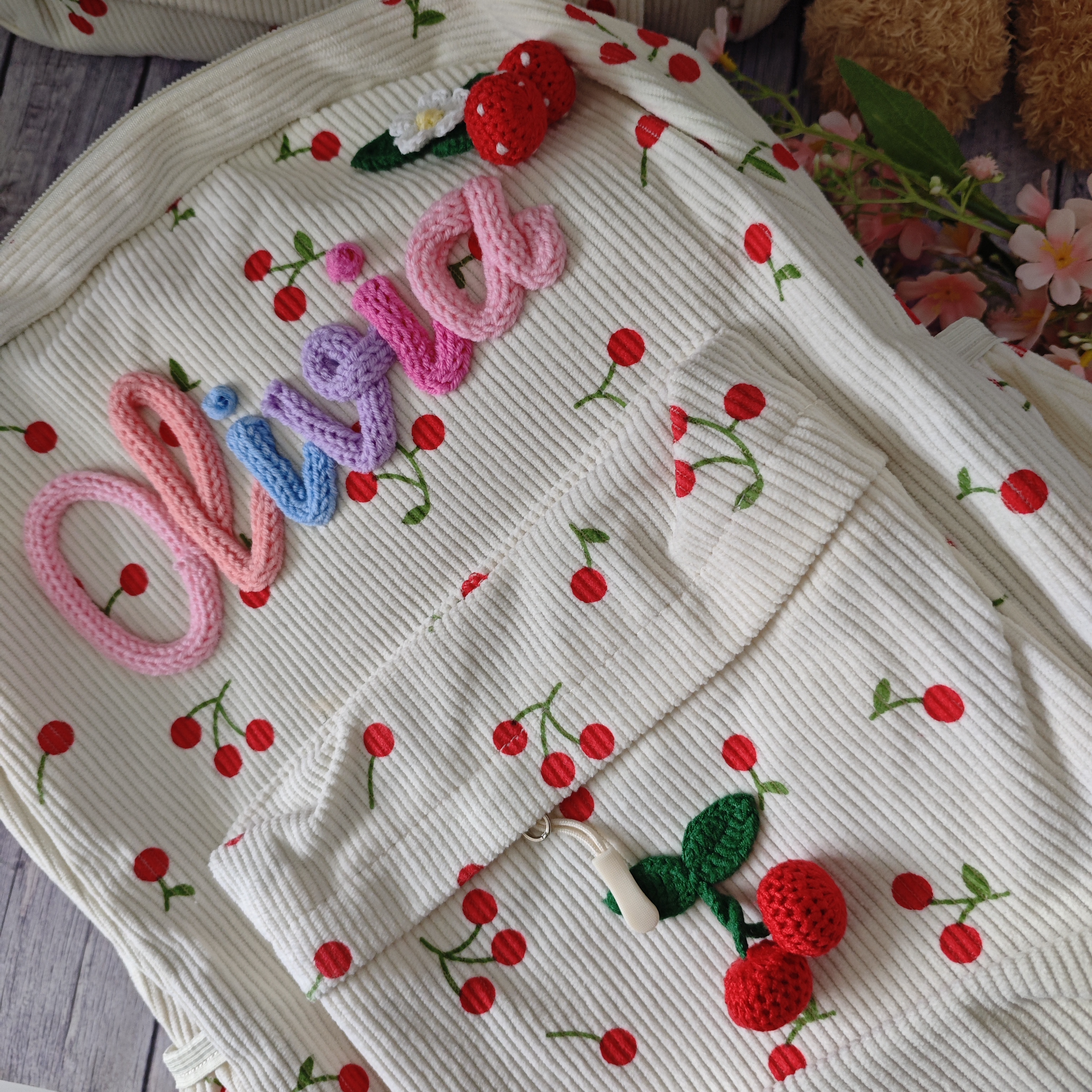 Personalized Cherry Backpacks  - Embroidery Name Designs ulasan dan harga