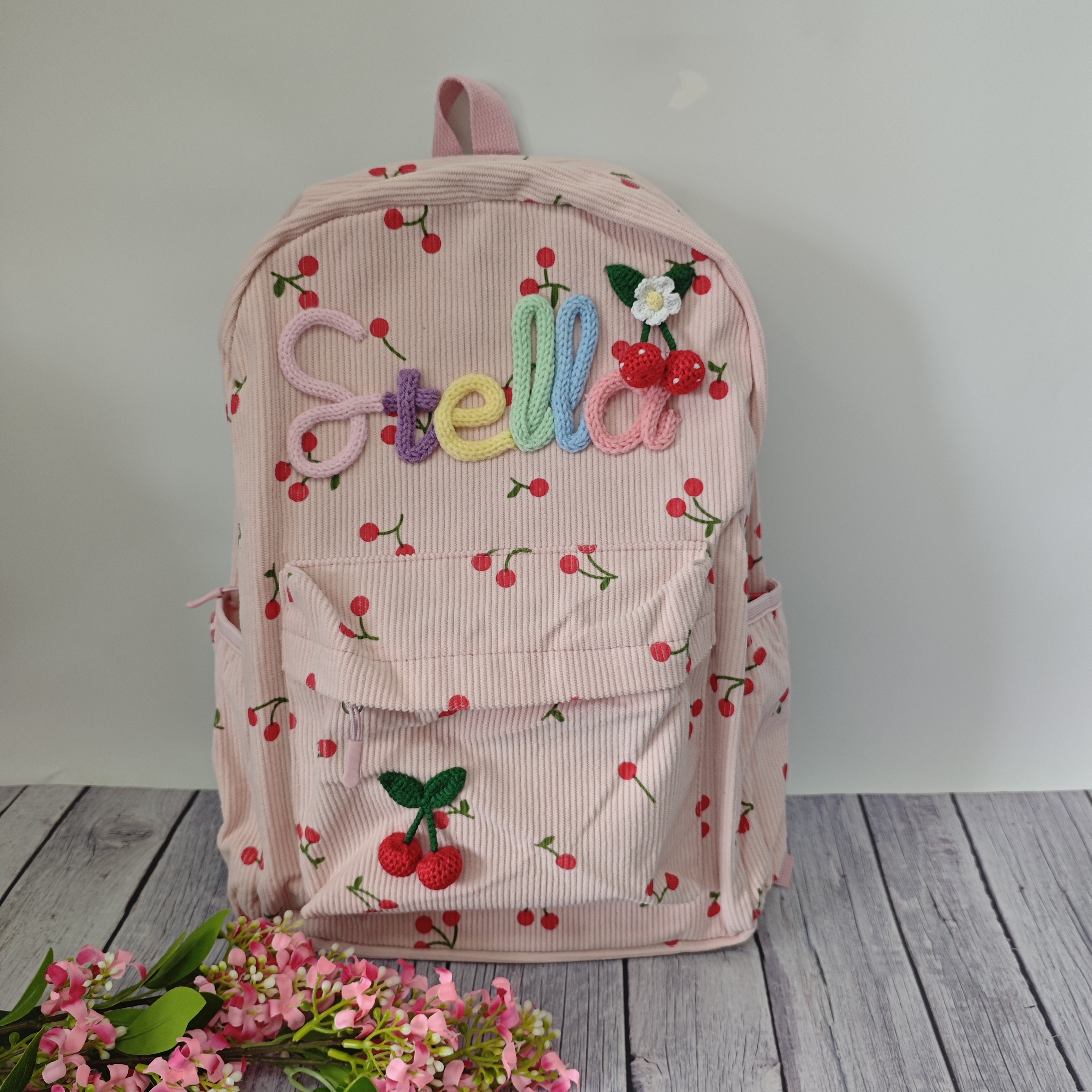 Personalized Cherry Backpacks  - Embroidery Name Designs ulasan dan harga