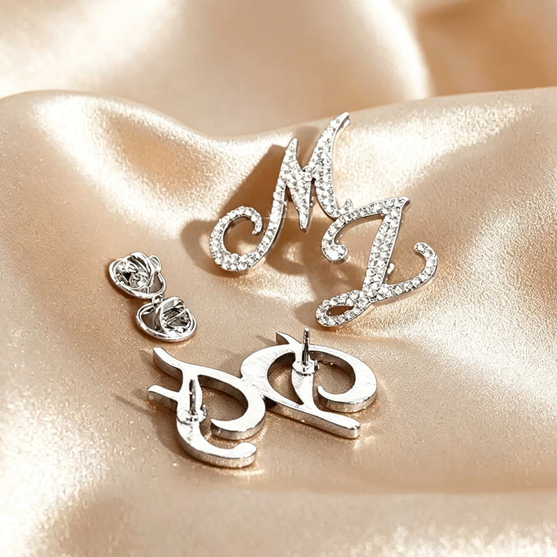 Custom Double Initials Pin,Bri - Embroidery Names ulasan dan harga