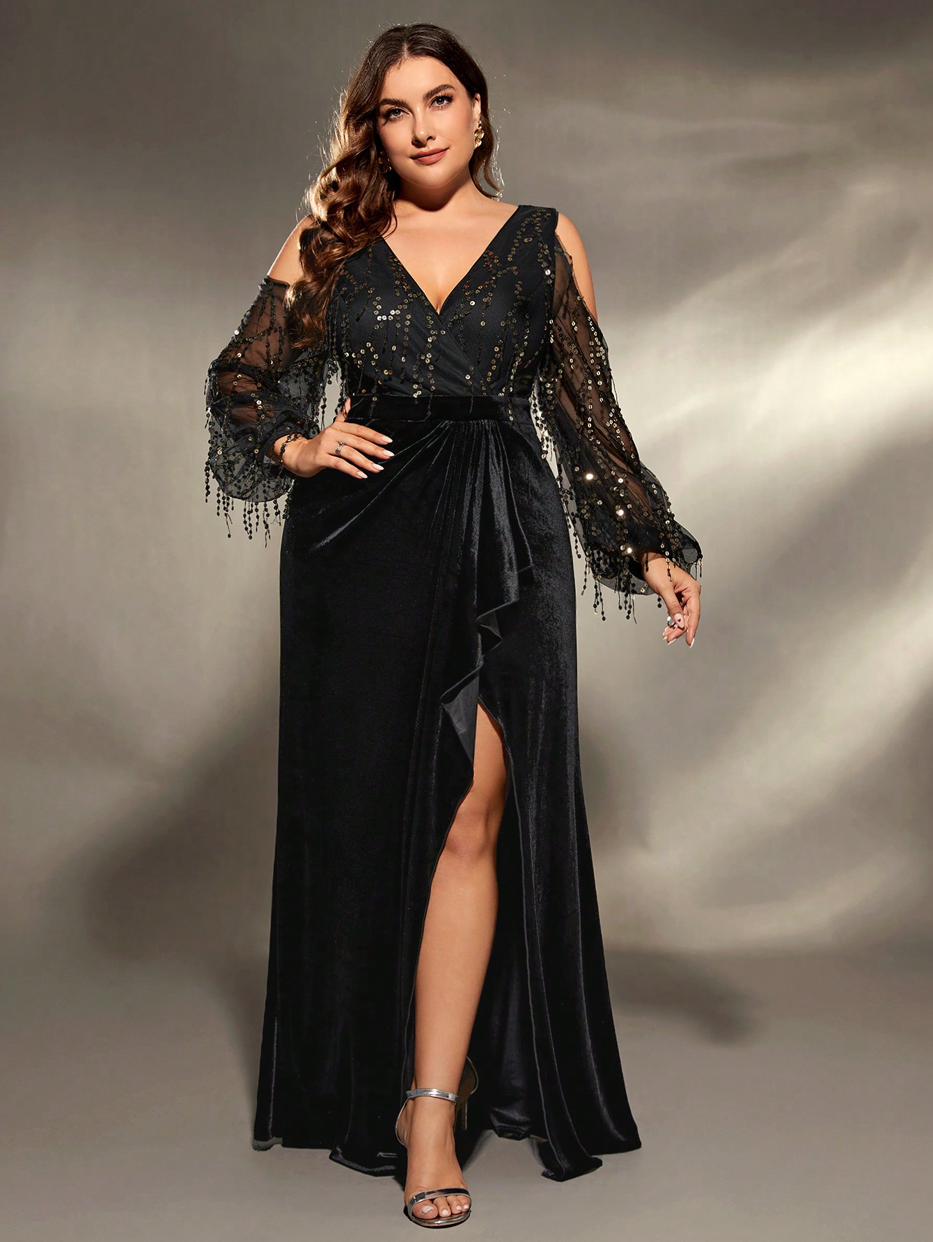 Mgiacy plus size Deep V cross  - Embroidery Abaya ulasan dan harga