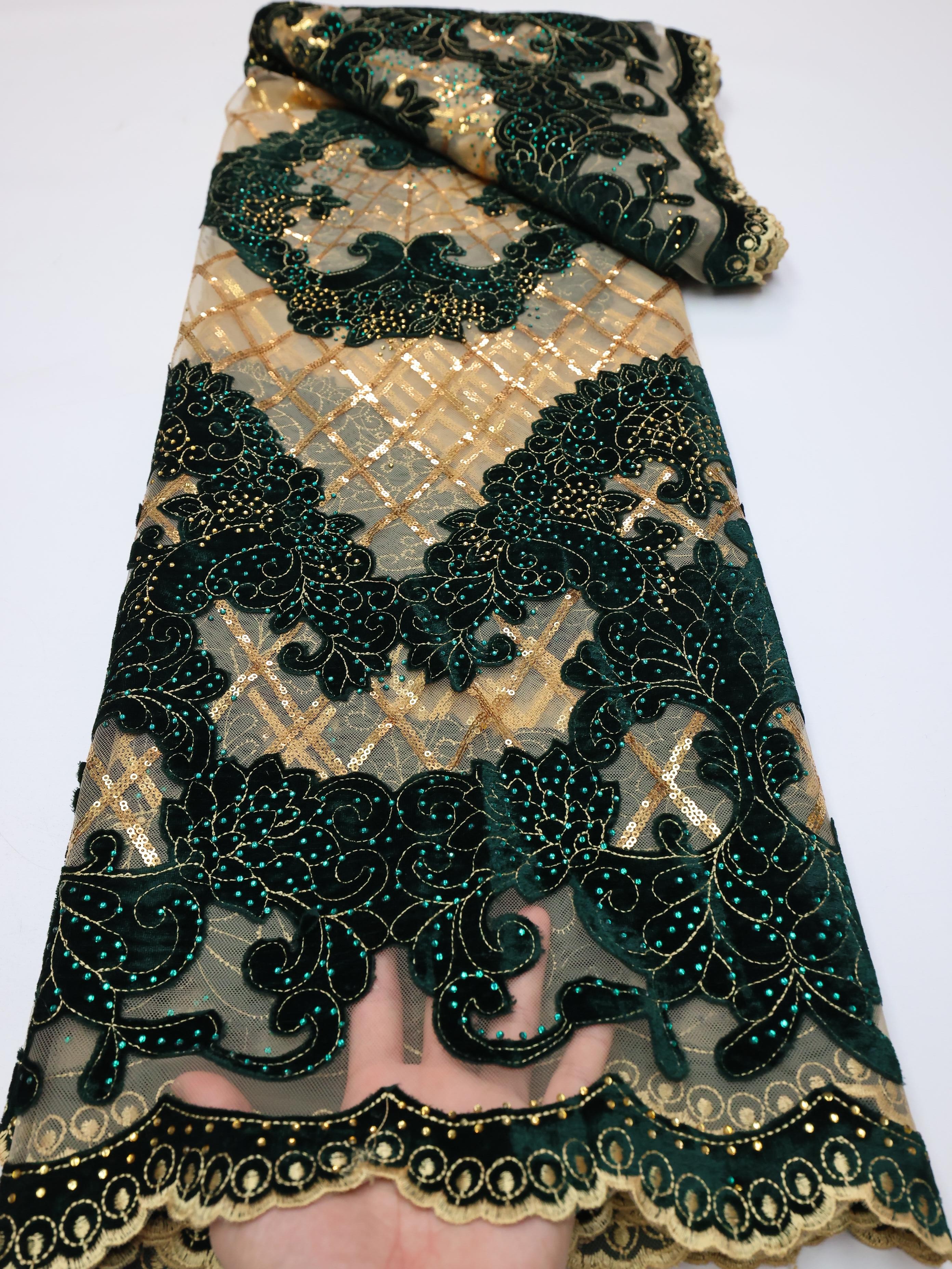 Wholesale Fashion African Velv - Velvet Fabric Embroidery ulasan dan harga