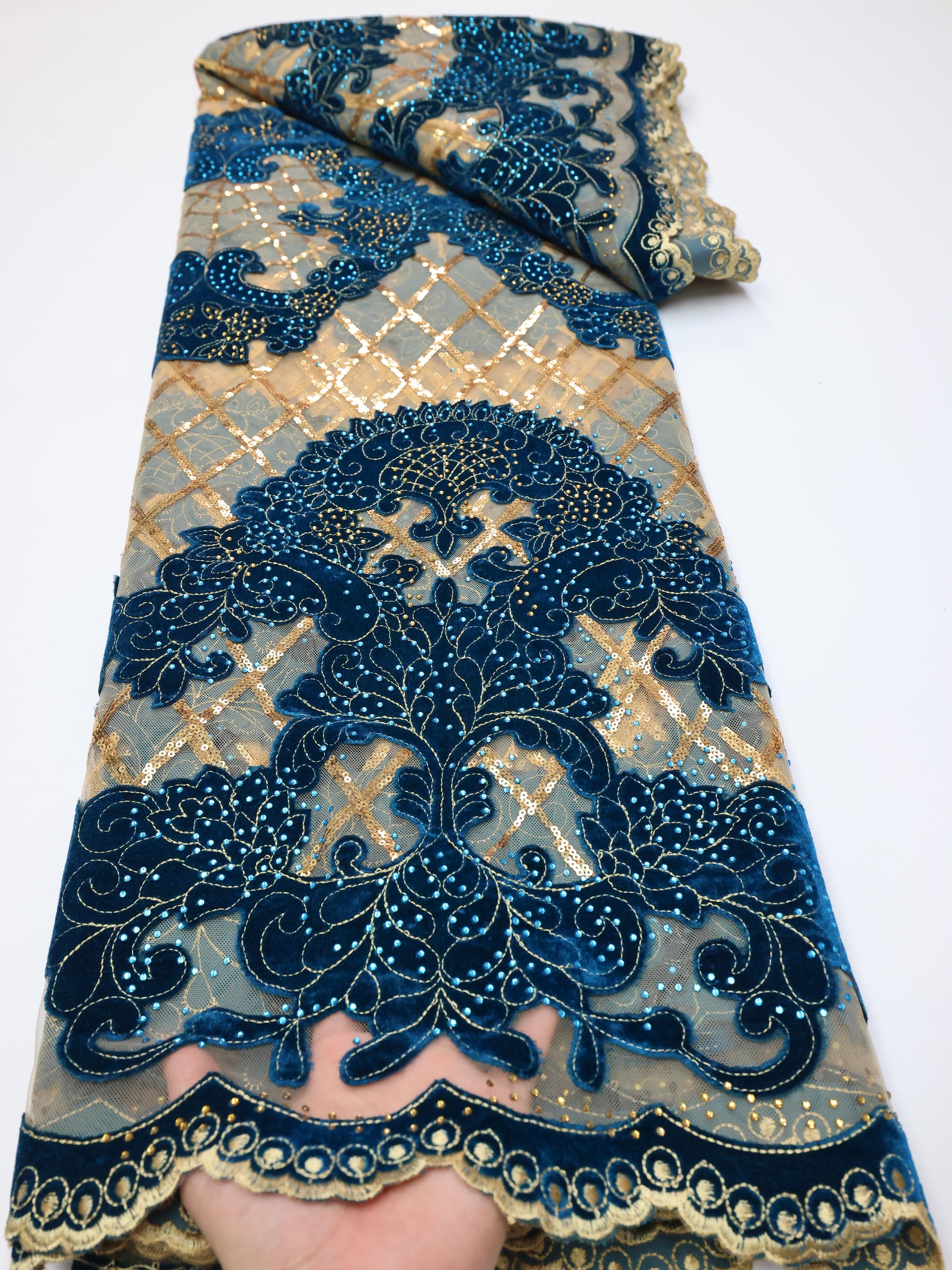 Wholesale Fashion African Velv - Velvet Fabric Embroidery ulasan dan harga