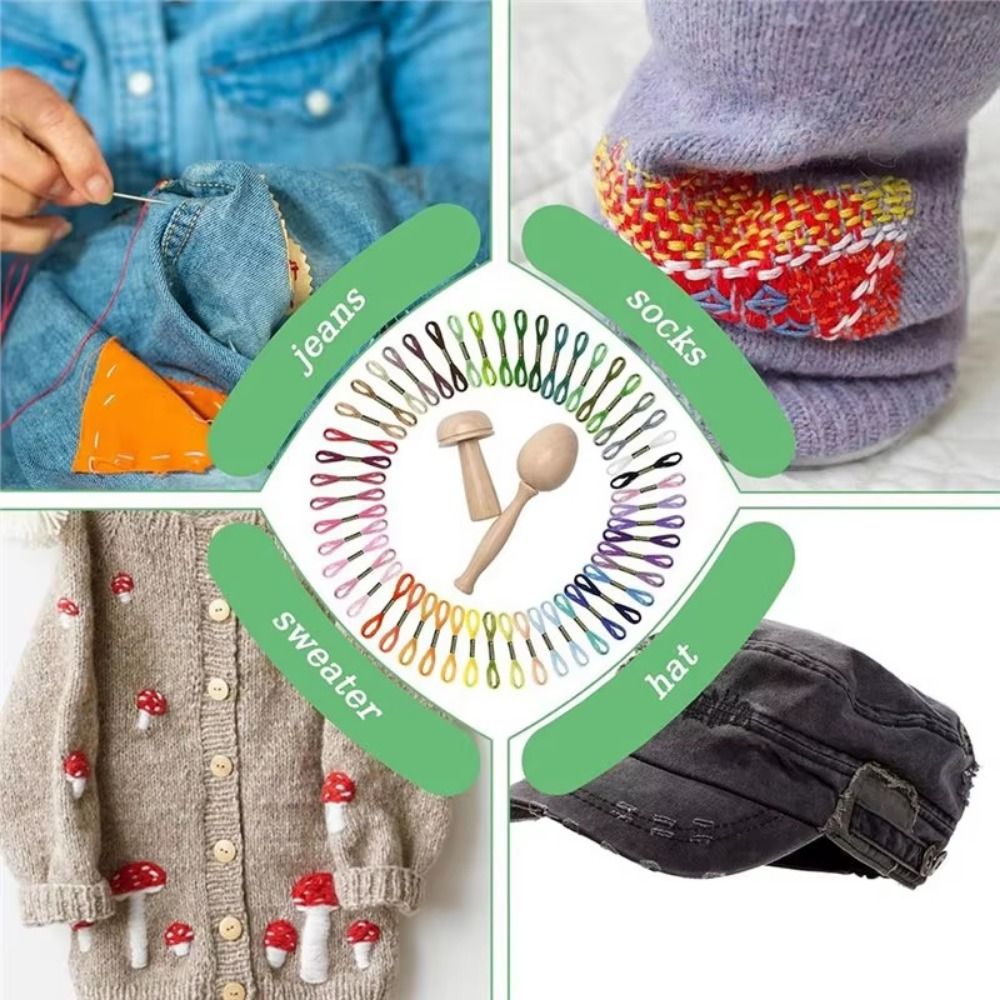 DIY Crafts Sock Darning Kit We - Embroidery Egg ulasan dan harga
