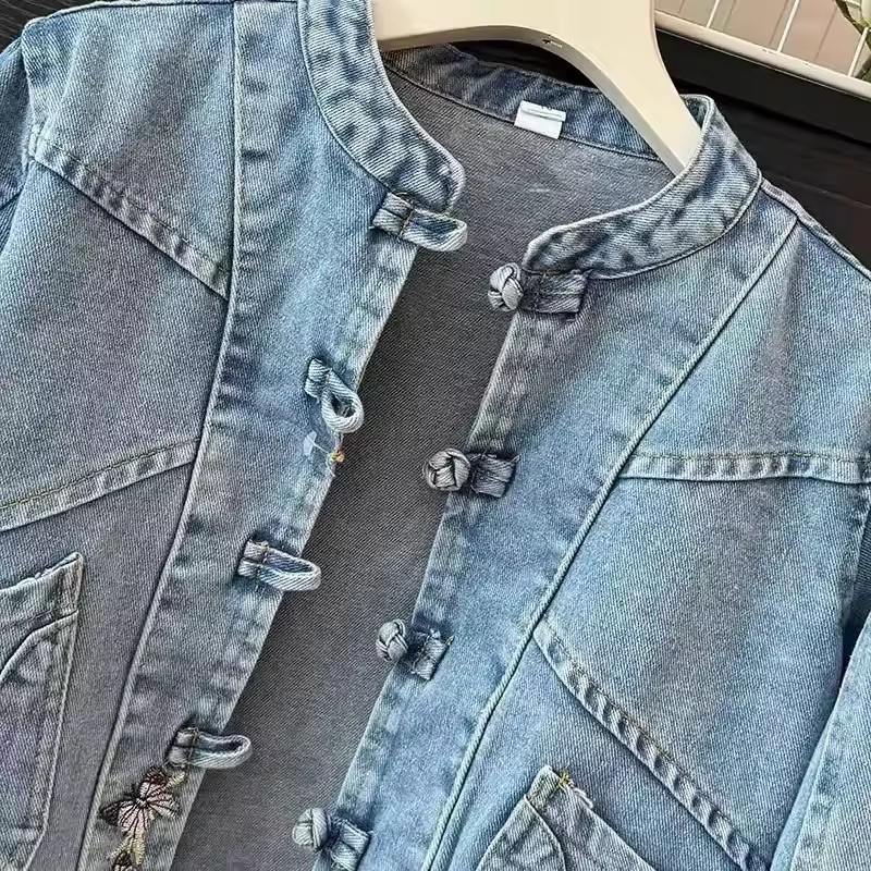 2025 Spring Autumn New Fashion - Embroidery Jacket Jeans ulasan dan harga