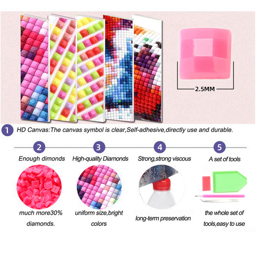 5D Diy Diamond Painting Tripty - Embroidery Running Stitch ulasan dan harga
