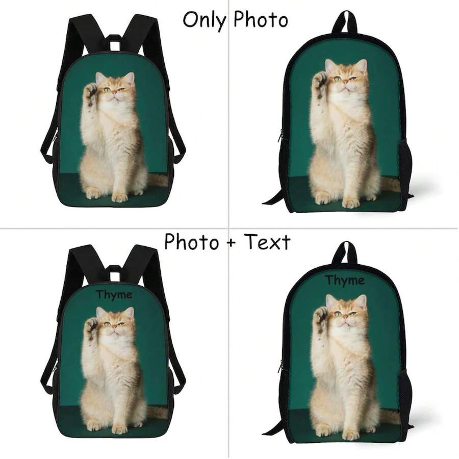 Personalized Cat Print Backpac - Embroidery Names ulasan dan harga