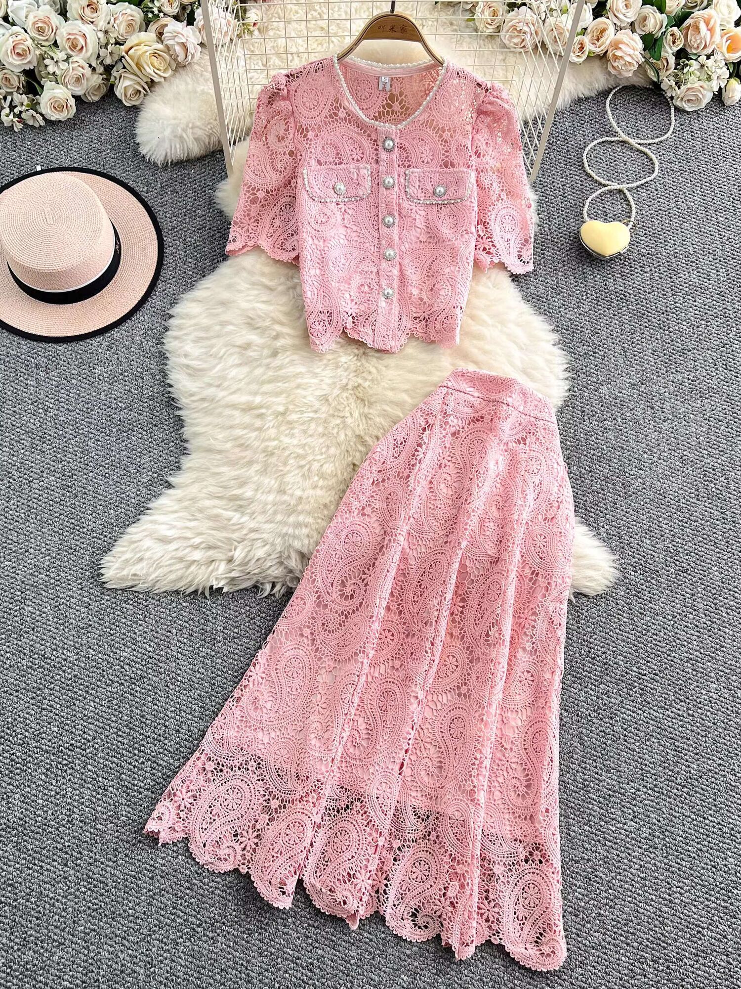 Elegant Pearl Long Dress Suits - Embroidery On Shirt ulasan dan harga