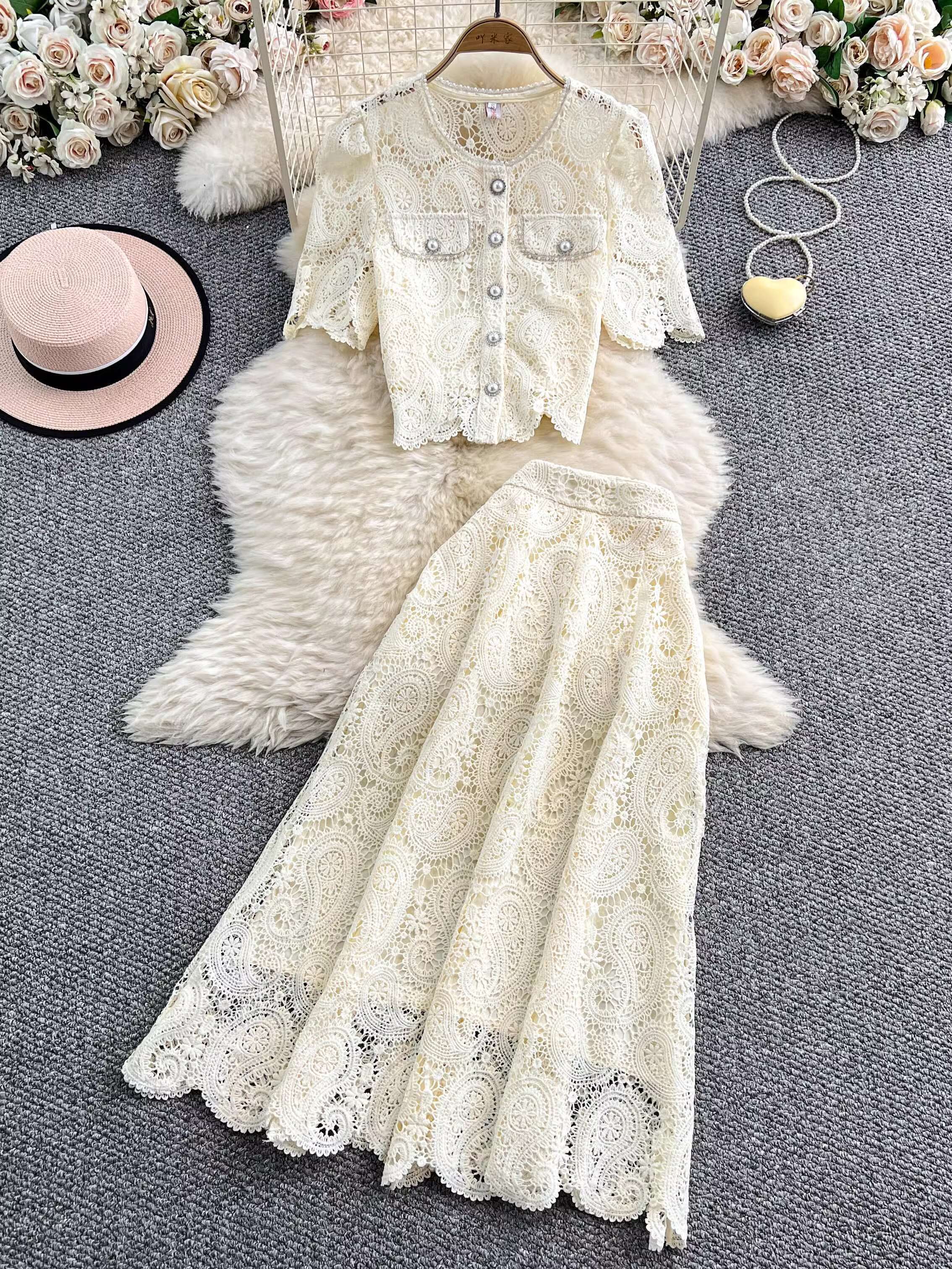 Elegant Pearl Long Dress Suits - Embroidery On Shirt ulasan dan harga