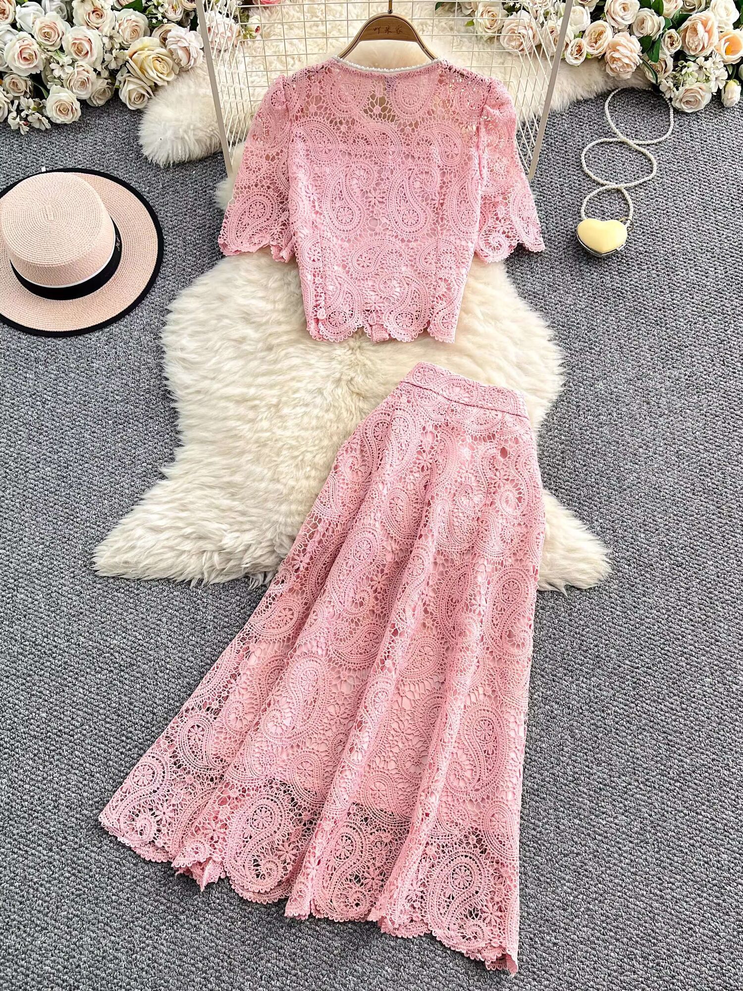 Elegant Pearl Long Dress Suits - Embroidery On Shirt ulasan dan harga
