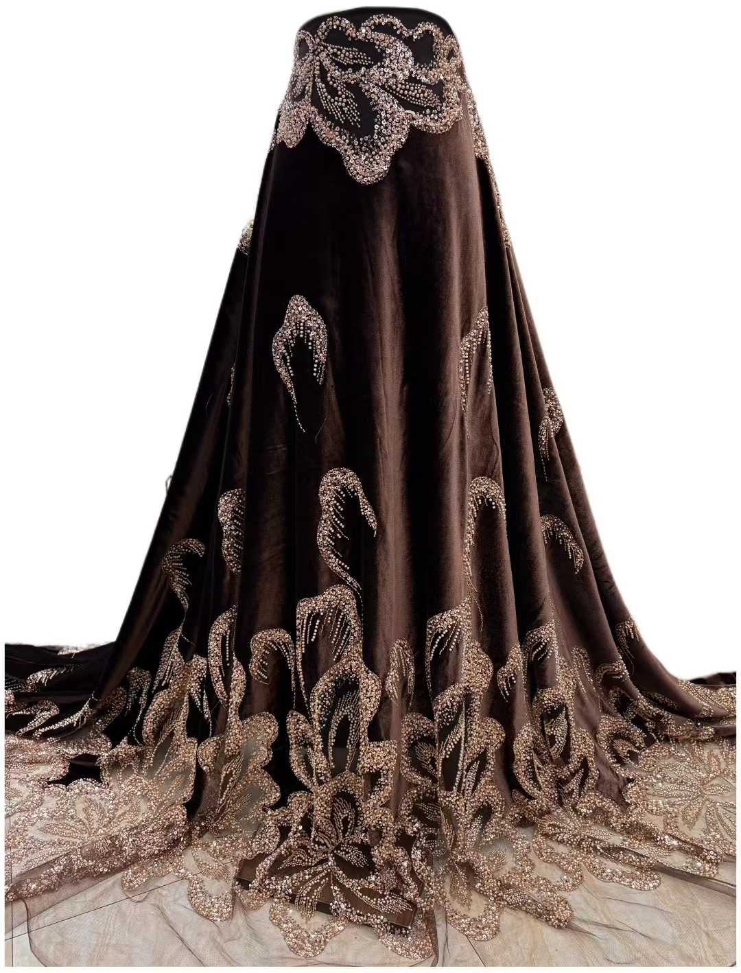 African Velvet Beaded Heavy La - Velvet Fabric Embroidery ulasan dan harga
