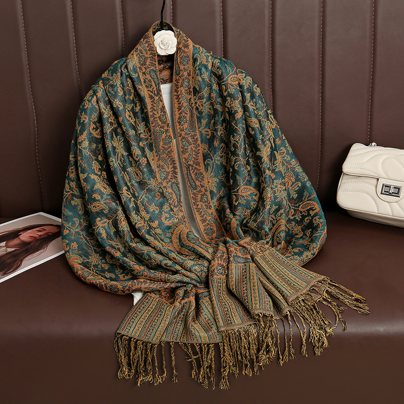 2024 Luxury Brand Cashmere Wom - Embroidery Shawl ulasan dan harga