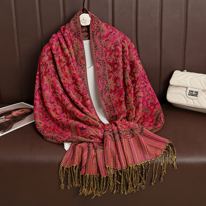 2024 Luxury Brand Cashmere Wom - Embroidery Shawl ulasan dan harga