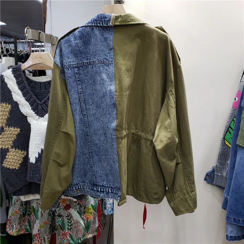 Vintage Blue Embroidery Splice - Embroidery Jacket Jeans ulasan dan harga