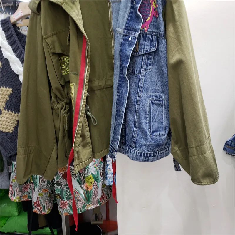 Vintage Blue Embroidery Splice - Embroidery Jacket Jeans ulasan dan harga